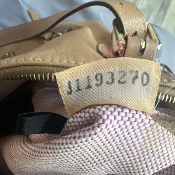 Dooney & Bourke Tan Beige Pebbled Grain Leather Satchel Shoulder Handbag Purse - Picture 5 of 11